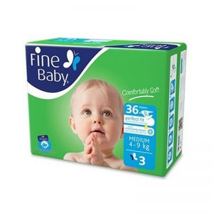 Fine Baby Diaper Fine Baby Super Dry Green - Medium 36'S