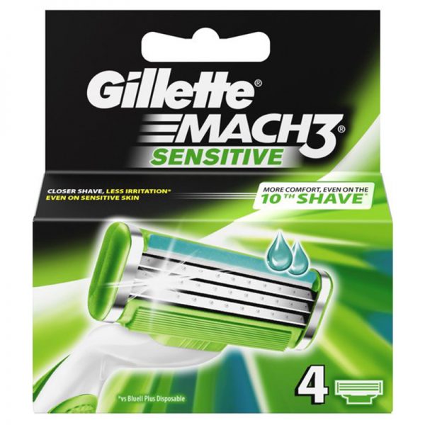 Gillette Mach 3 Sensitive Blades 4'S