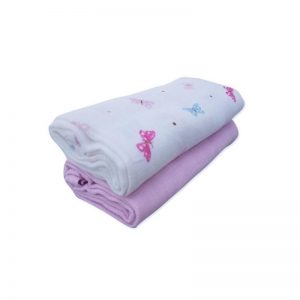 Home N Baby Muslin Cloth Butterfly Pink Pack Of 2