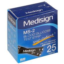 MEDISIGN GLUCOSE STRIP 25'S
