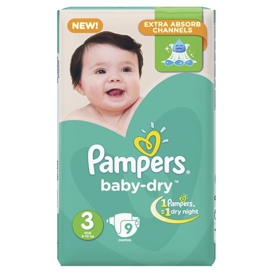 Pampers Baby-Dry Size 3 (6-10kg) 9 Counts
