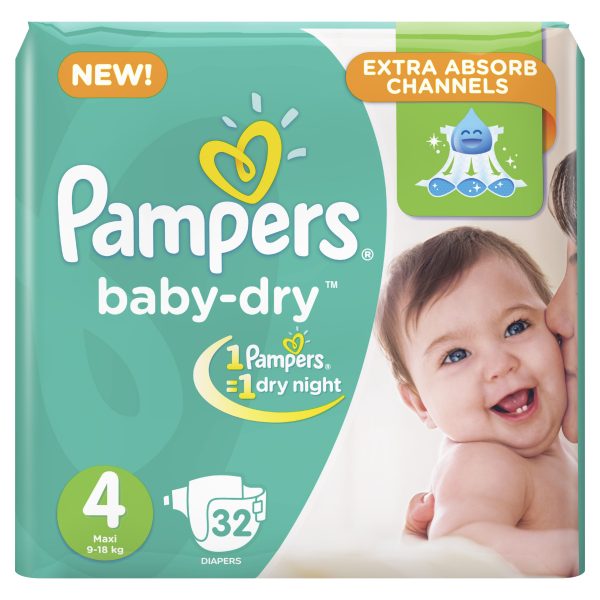 Pampers Baby-Dry Size 4 (9-18 KG Maxi) 32 Counts